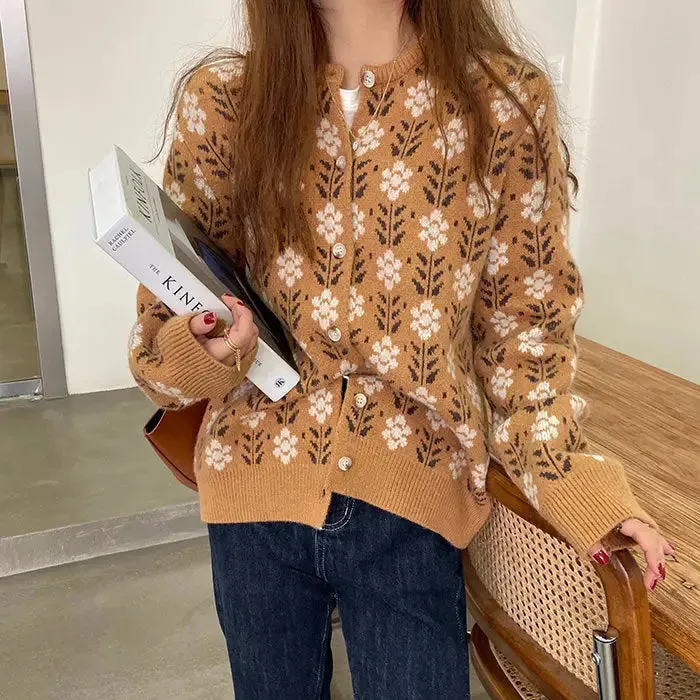 Vintage Aesthetic Grandma Cardigan for Y2K Style Enthusiasts
