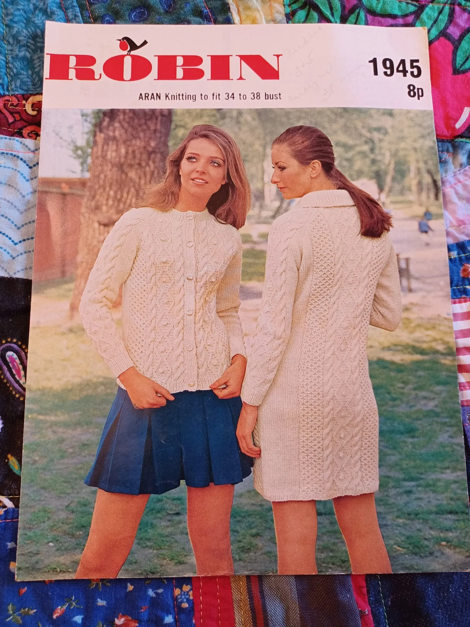 Vintage Aran Sweater Knitting Patterns by Robin and by Bairnswear