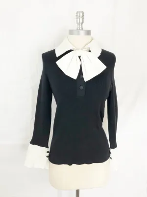 Vintage Chanel Sweater With Removable Bow Size M