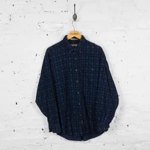Vintage Corduroy Pattern Shirt - Blue - M