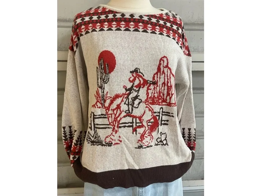 Vintage Cowgirl Sweater - Cotton & Rye Outfitters