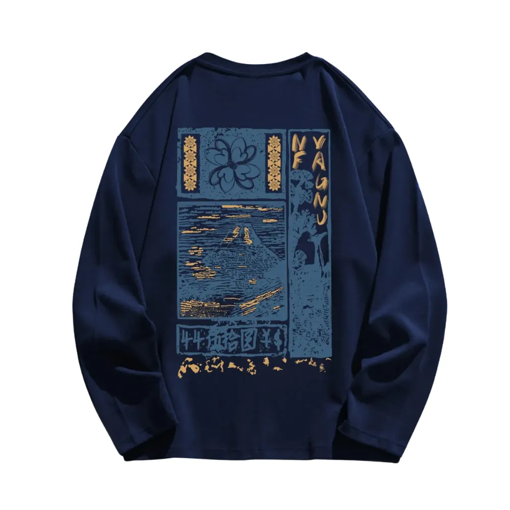 Vintage Graphic Print Long Sleeves