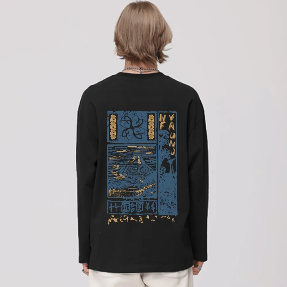 Vintage Graphic Print Long Sleeves