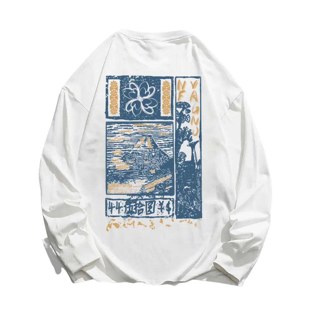 Vintage Graphic Print Long Sleeves