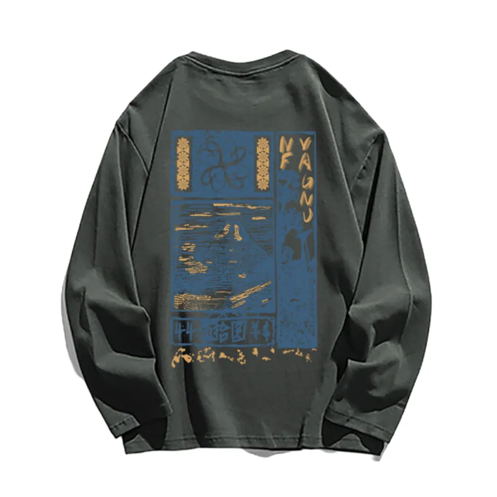 Vintage Graphic Print Long Sleeves