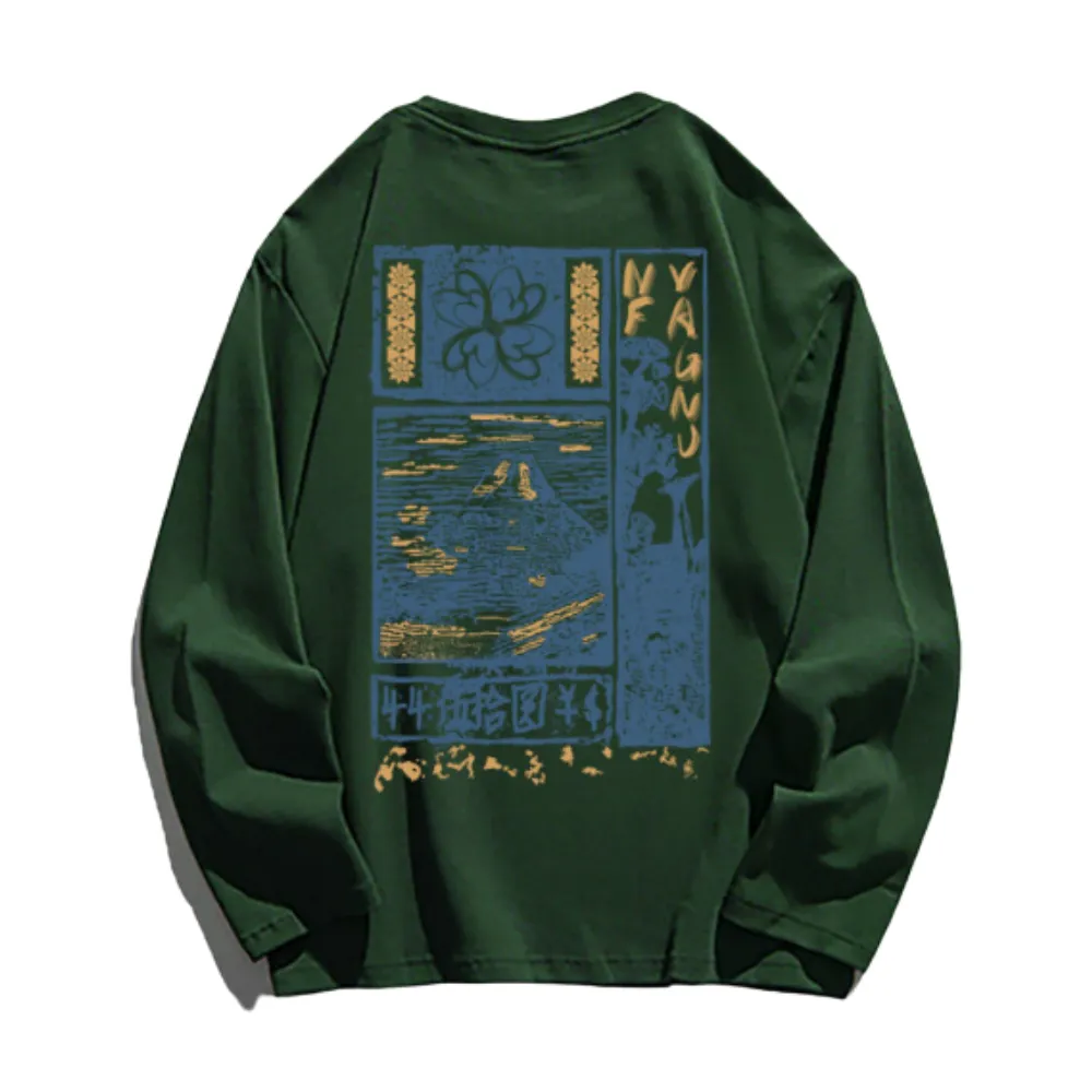 Vintage Graphic Print Long Sleeves