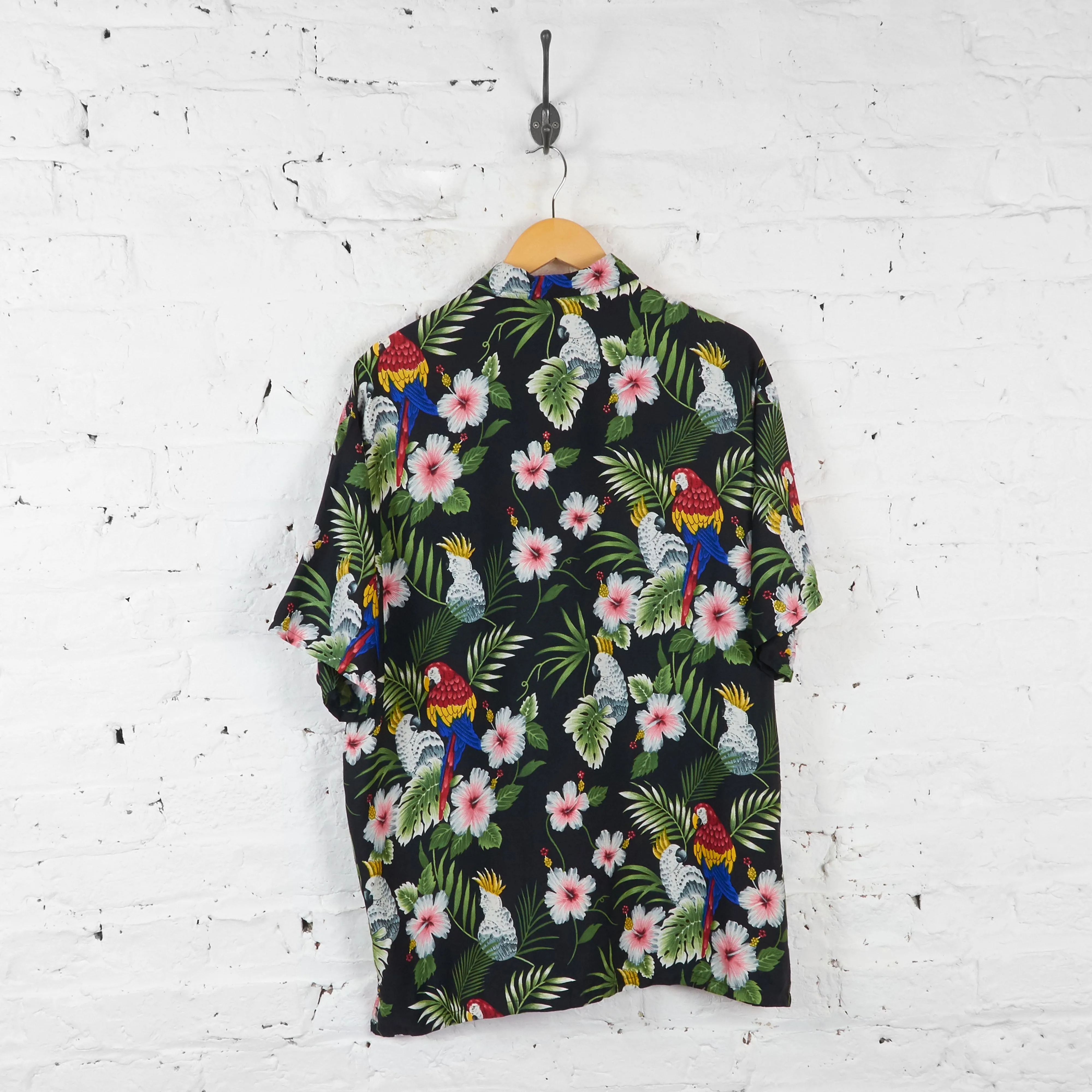 Vintage Hawaiian Party Shirt - Black - XL