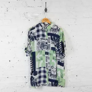 Vintage Ice Cream Soda Pattern Shirt - Multi - M