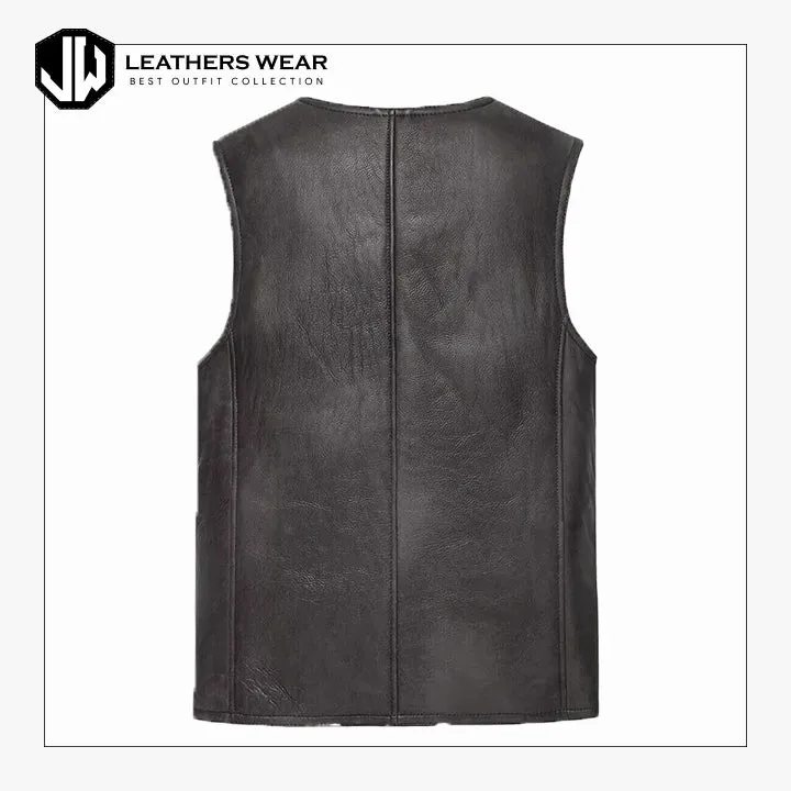 Vintage Leather Vest Mens
