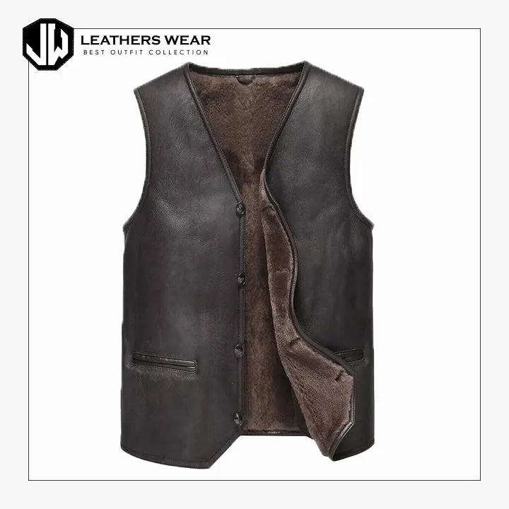 Vintage Leather Vest Mens