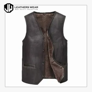 Vintage Leather Vest Mens