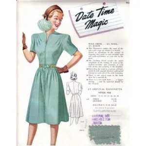 Vintage Maisonette Fabric Swatch 1940s 8x11 932