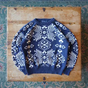 Vintage Nautica Heavyweight Chunky Knit Snowflake Sweater Size L
