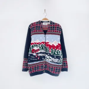 vintage northern treasures x parkhurst cottage skiers knit cardigan
