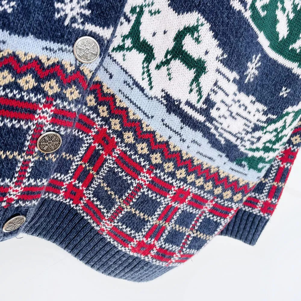 vintage northern treasures x parkhurst cottage skiers knit cardigan