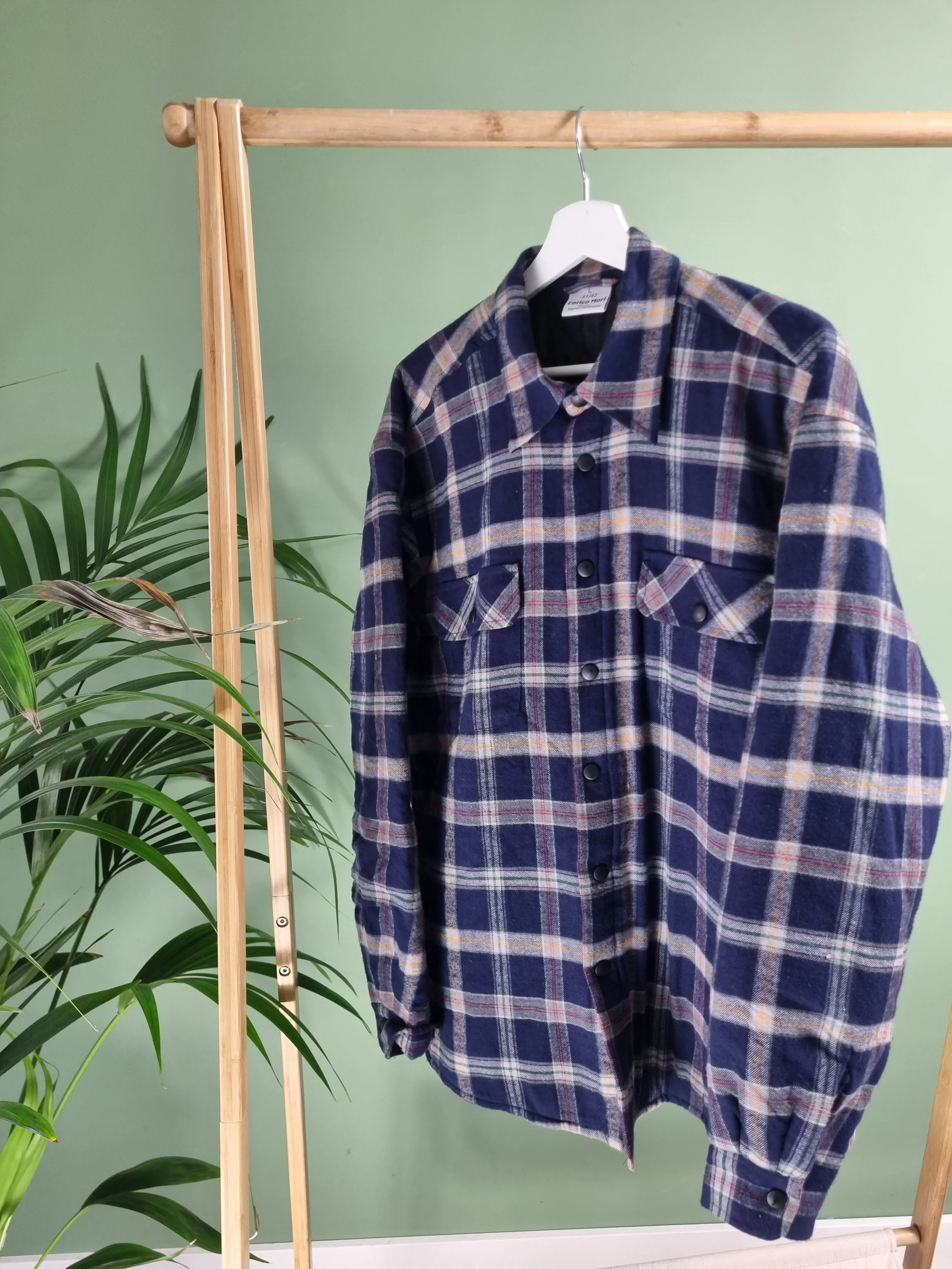 Vintage padded check shirt maat L
