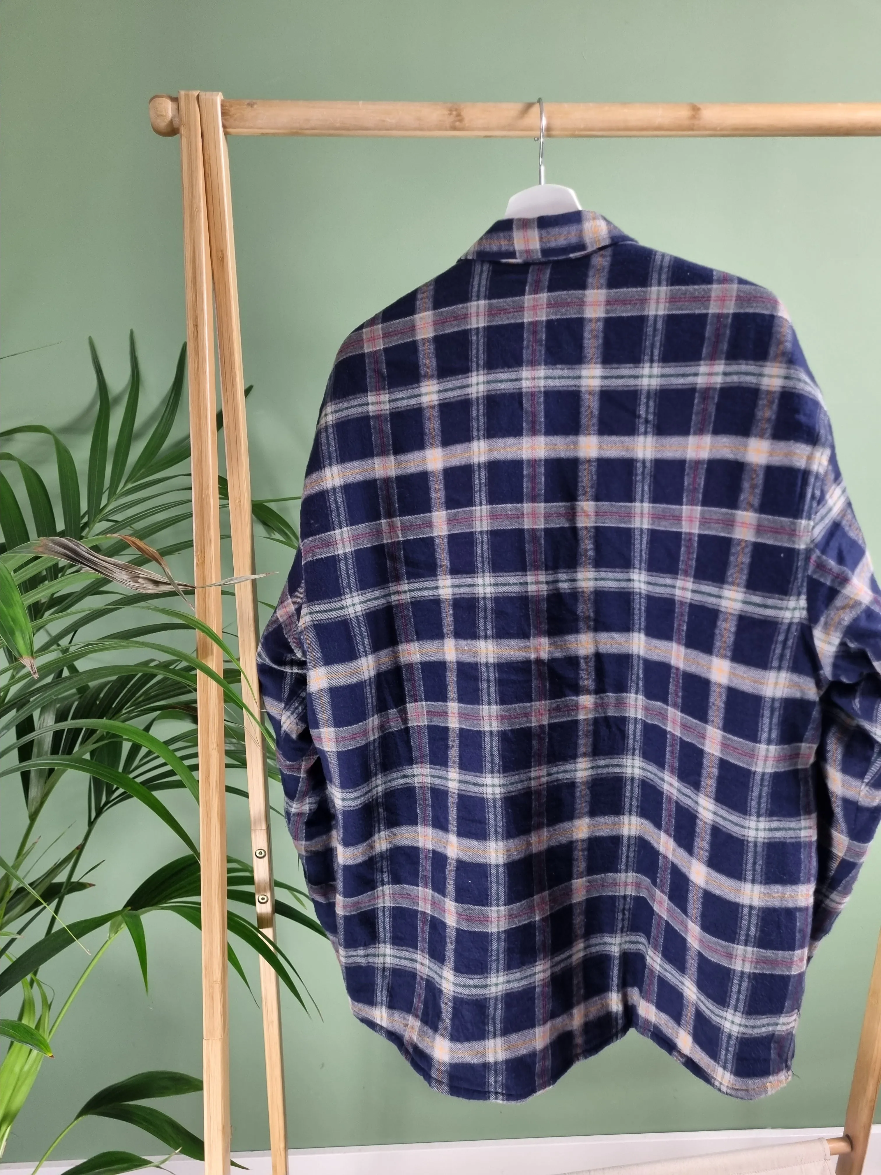 Vintage padded check shirt maat L
