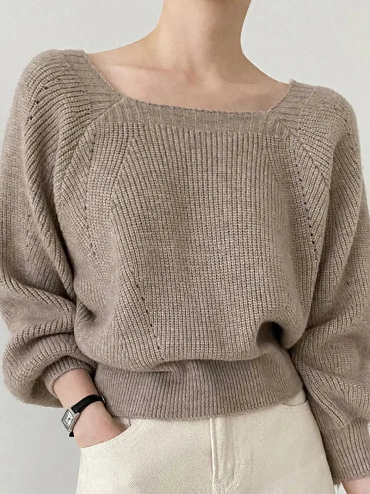 Vintage Square Collar Sweater