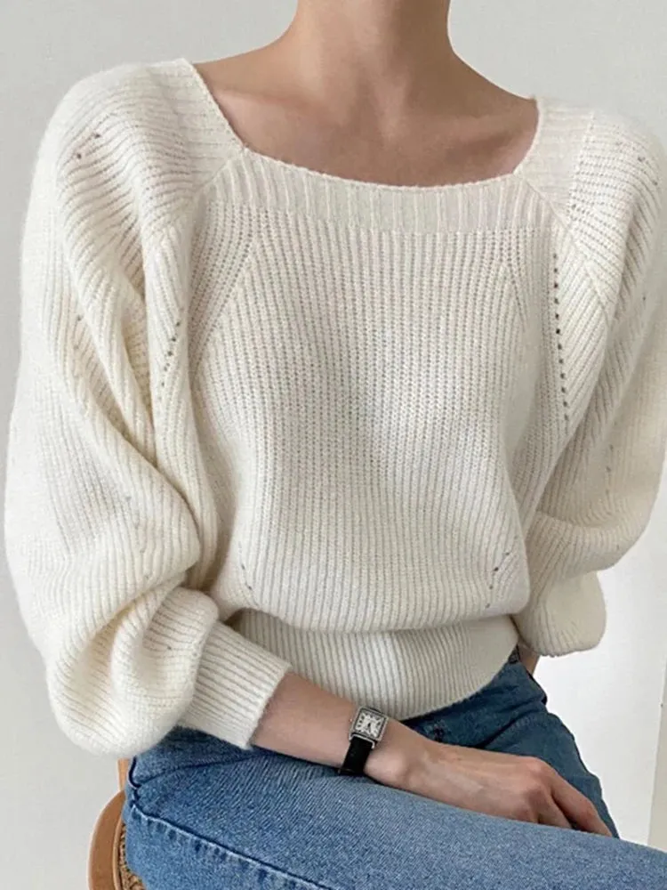Vintage Square Collar Sweater