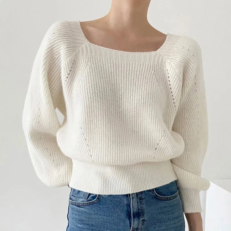 Vintage Square Collar Sweater