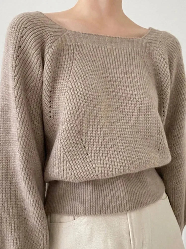 Vintage Square Collar Sweater