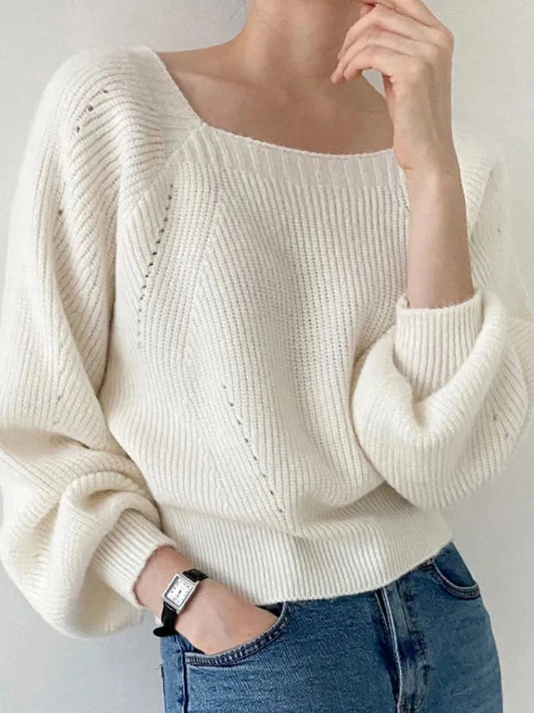 Vintage Square Collar Sweater