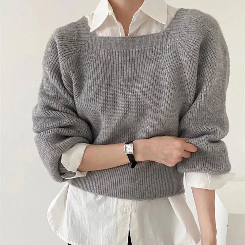 Vintage Square Collar Sweater