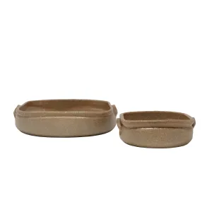 Vintage Square Crock Pair