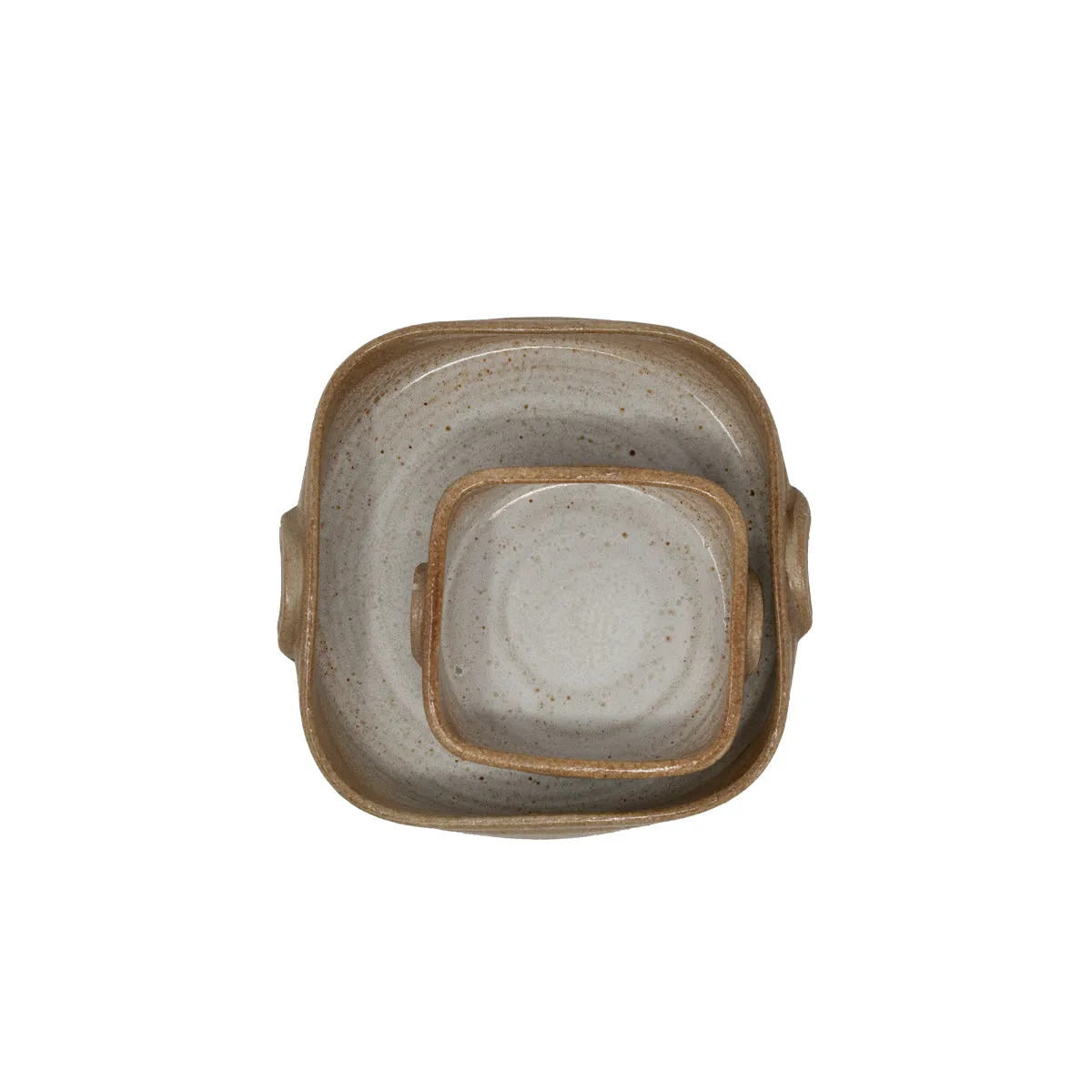 Vintage Square Crock Pair