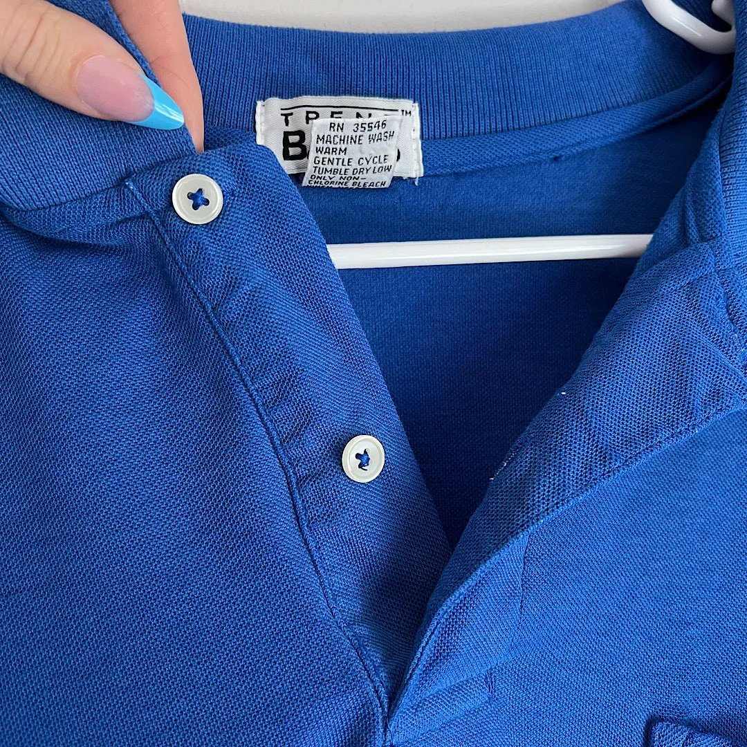 Vintage Trend Basics Soft Royal Blue Polo T-Shirt