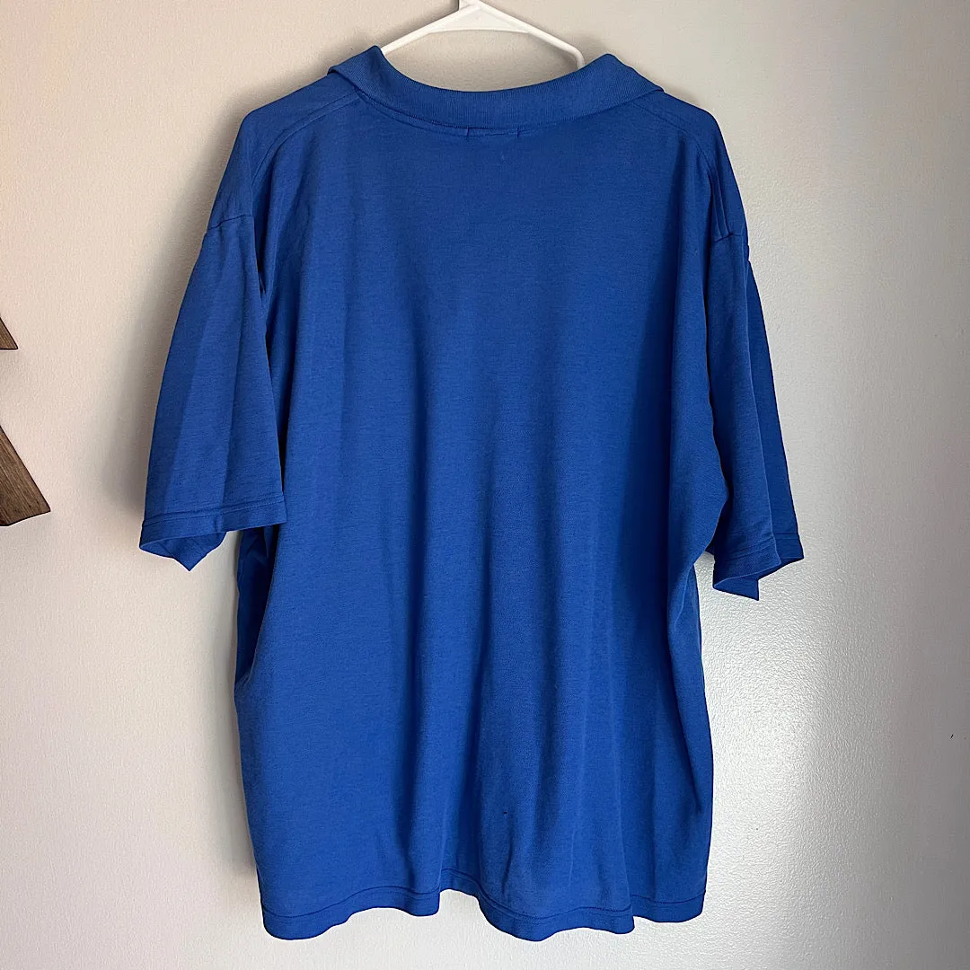 Vintage Trend Basics Soft Royal Blue Polo T-Shirt