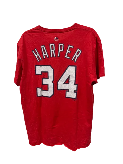 Vintage Washington Nationals Harper Number 34 T-Shirt Large