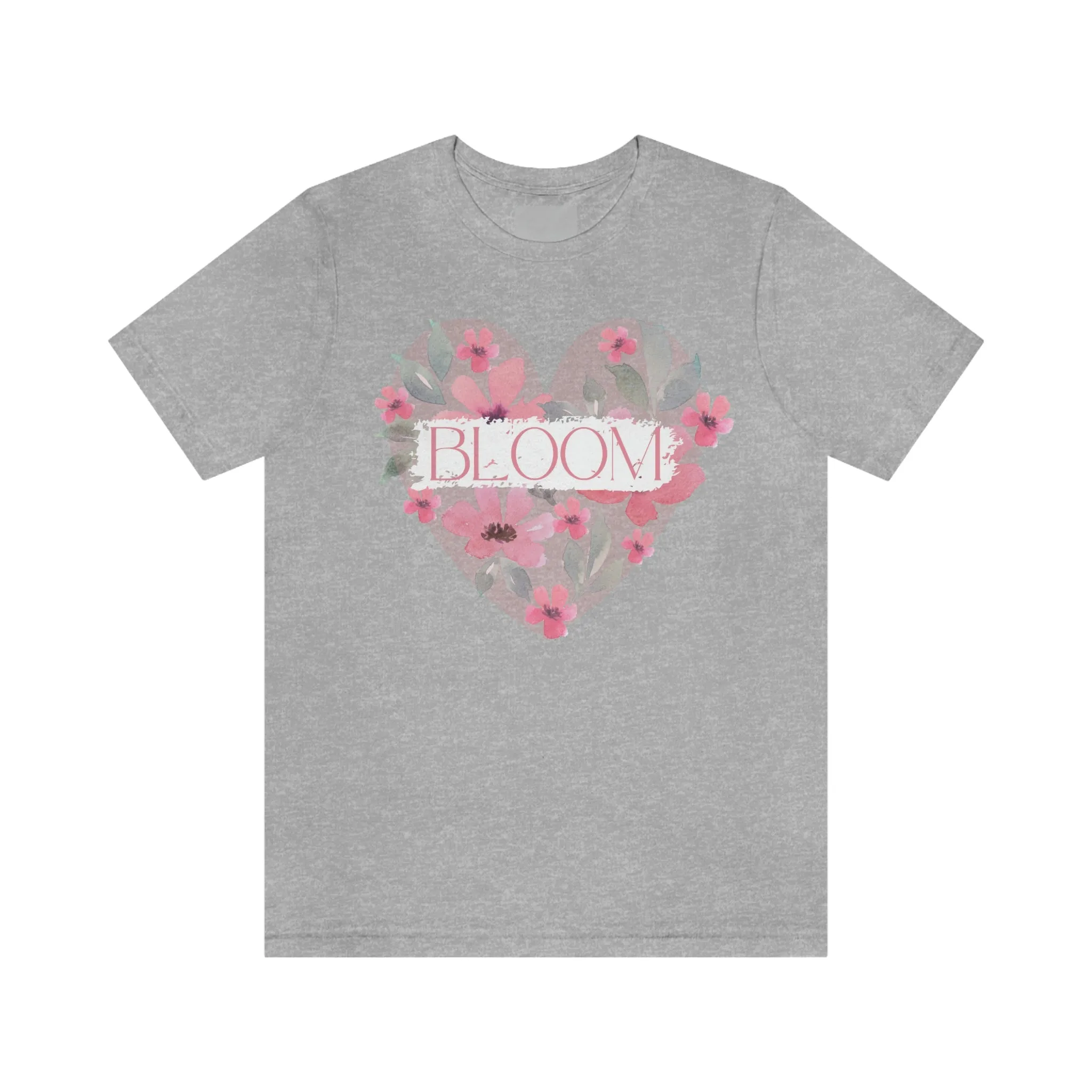 Watercolor Bloom  Heart Short Sleeve T-Shirt