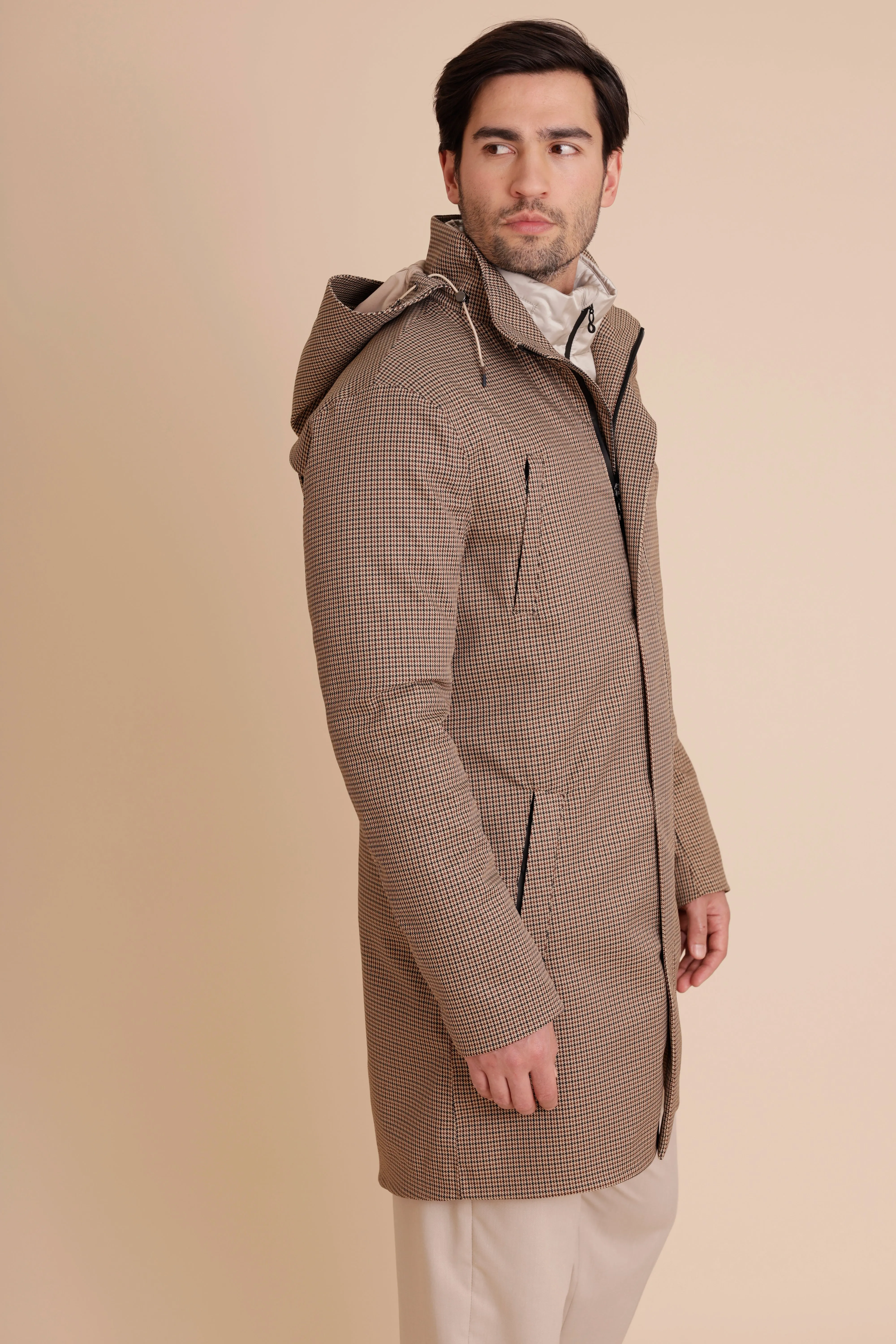Waterproof Tailored Fit Parka  | Houndstooth Check