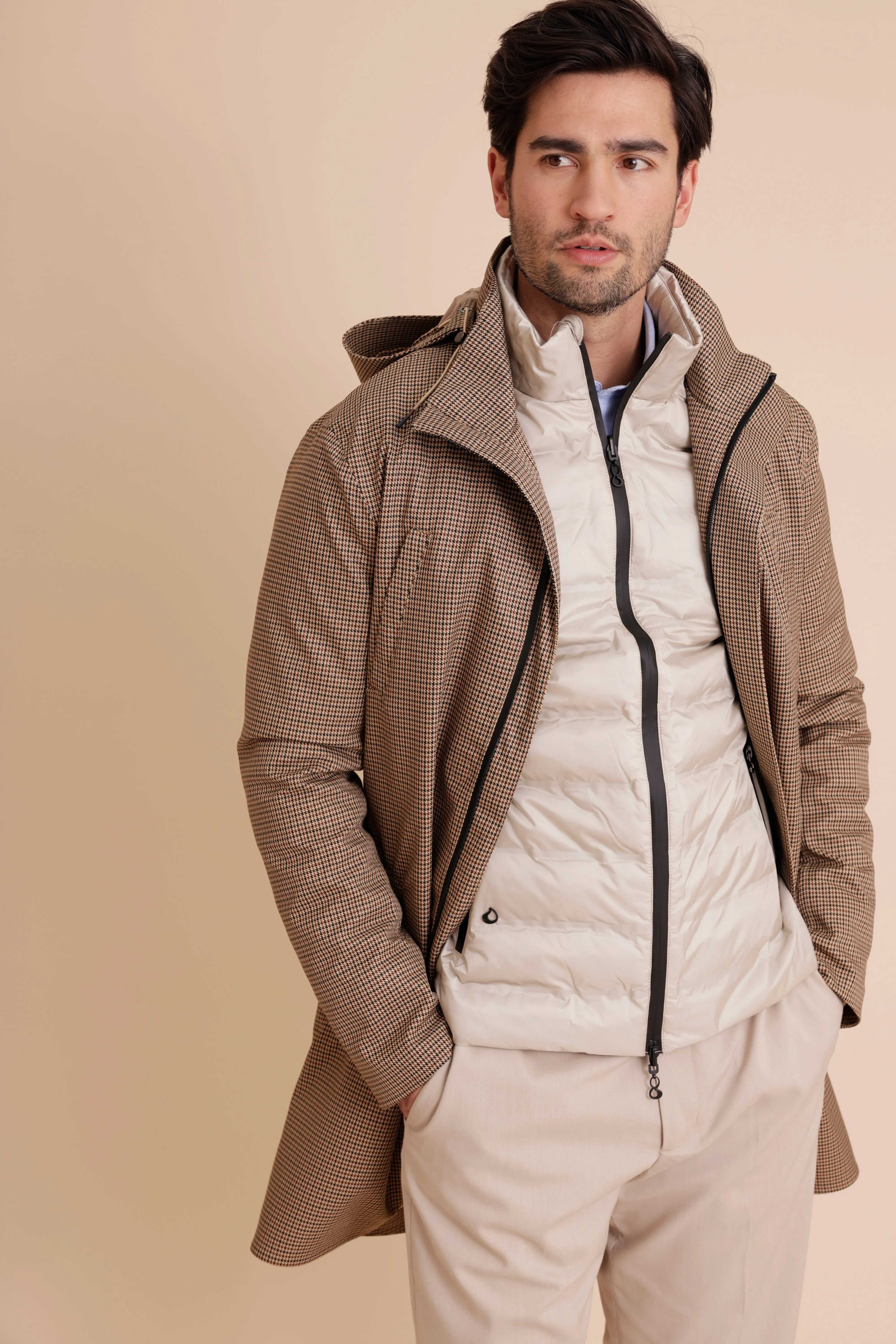 Waterproof Tailored Fit Parka  | Houndstooth Check