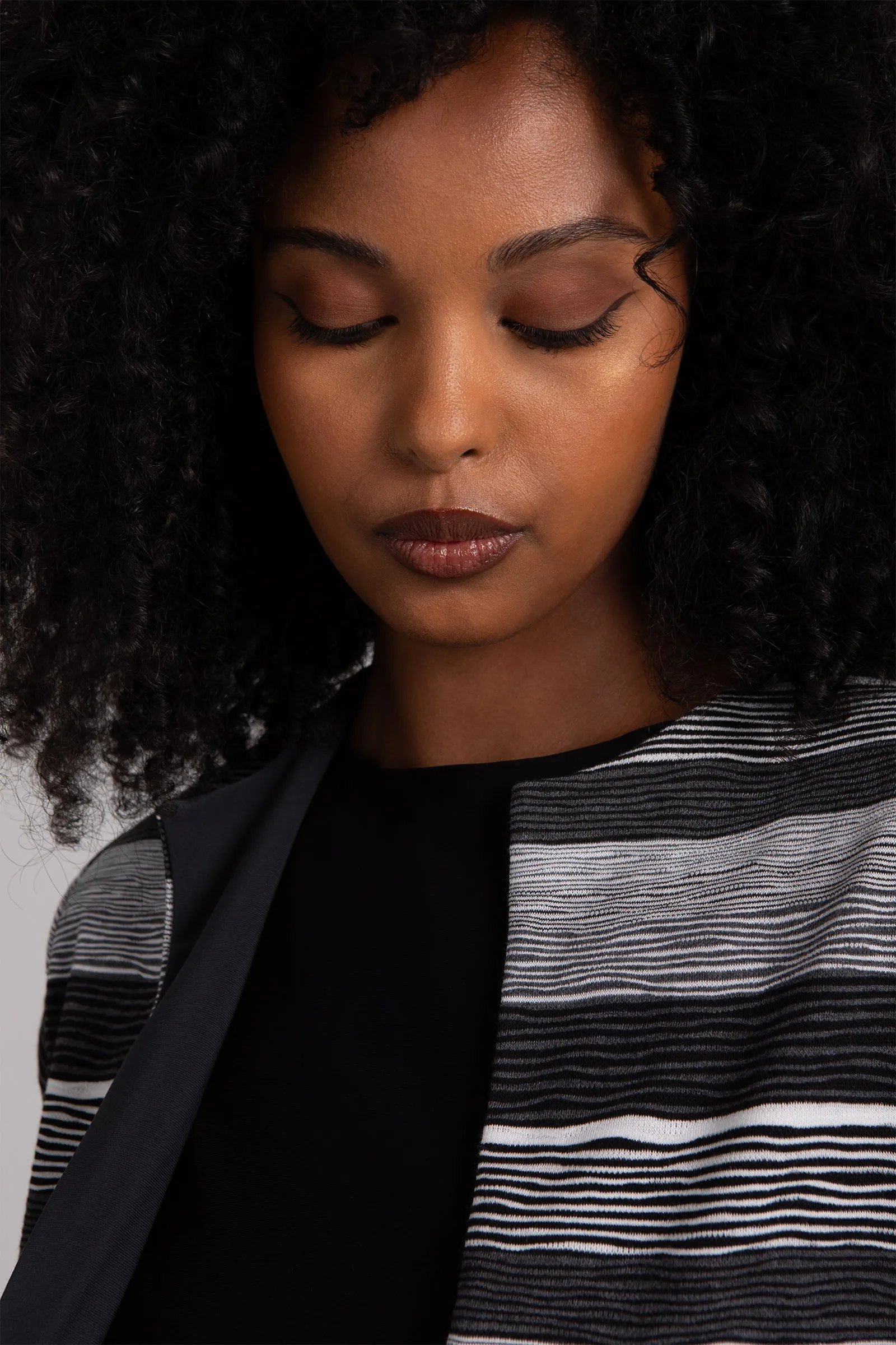 Wavy Stripe Classic Bolero Cardigan
