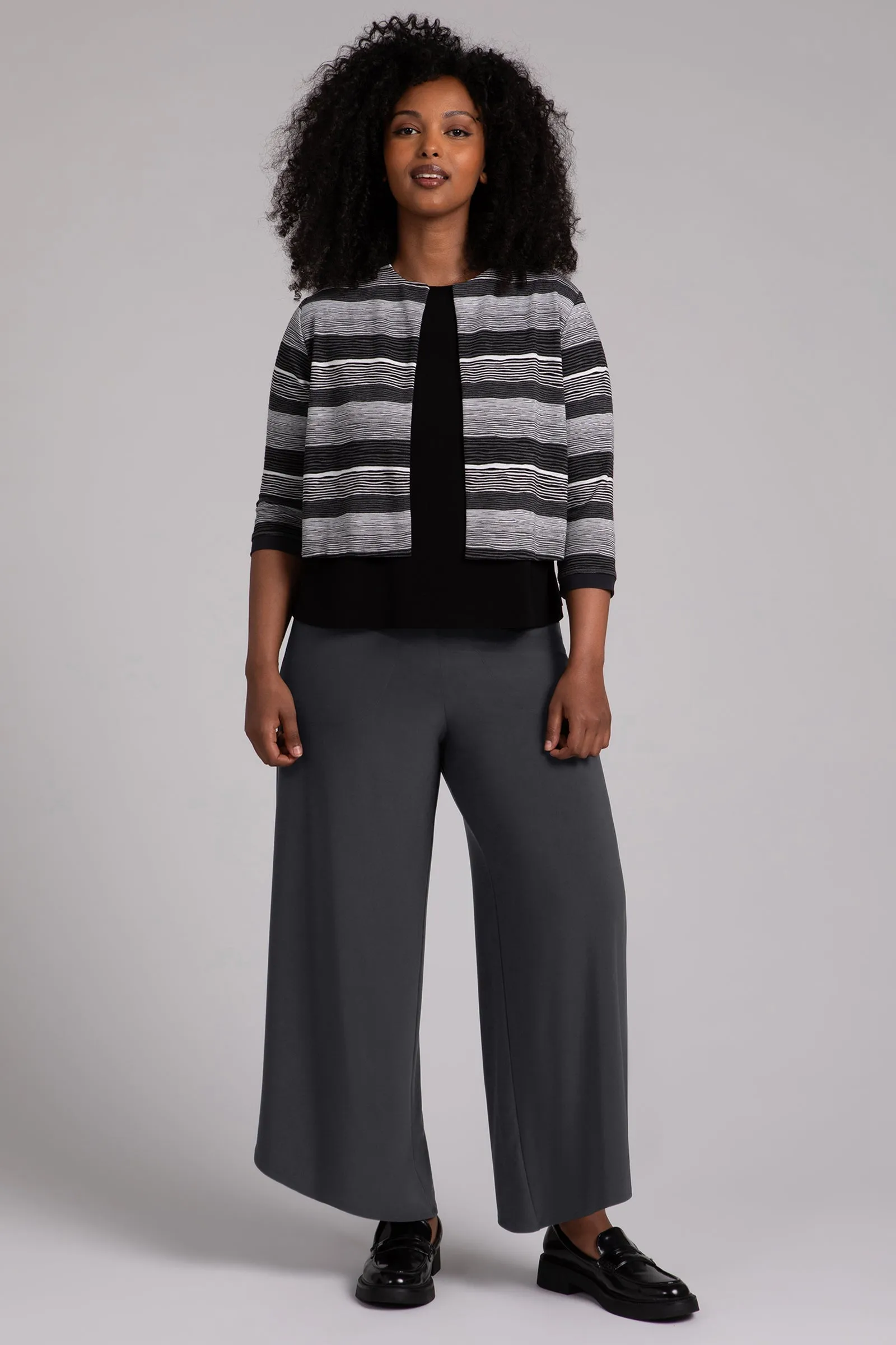 Wavy Stripe Classic Bolero Cardigan