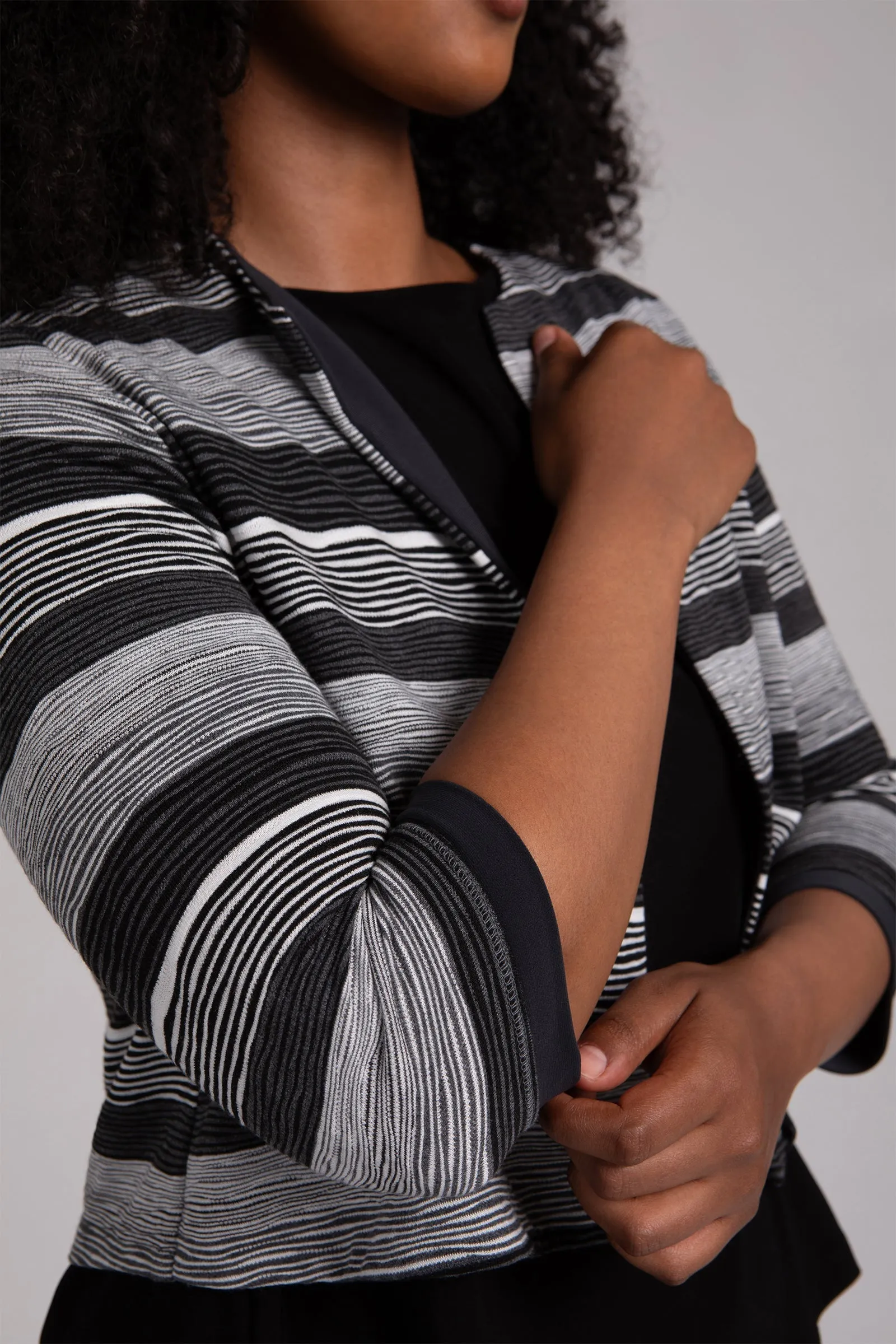 Wavy Stripe Classic Bolero Cardigan
