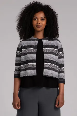 Wavy Stripe Classic Bolero Cardigan