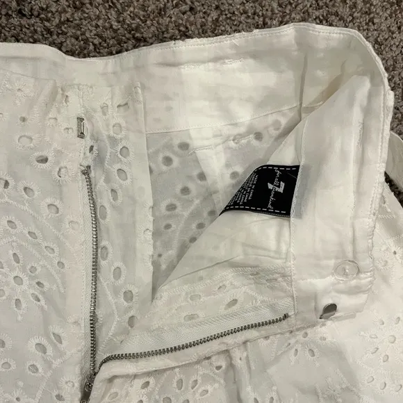 White Eyelet Paperbag Shorts