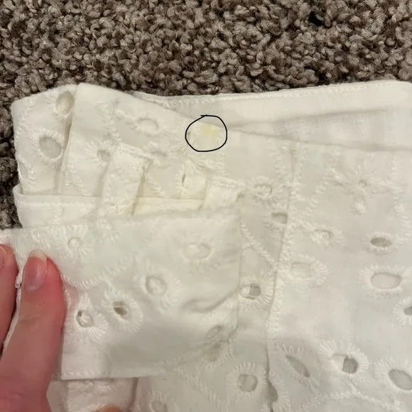 White Eyelet Paperbag Shorts