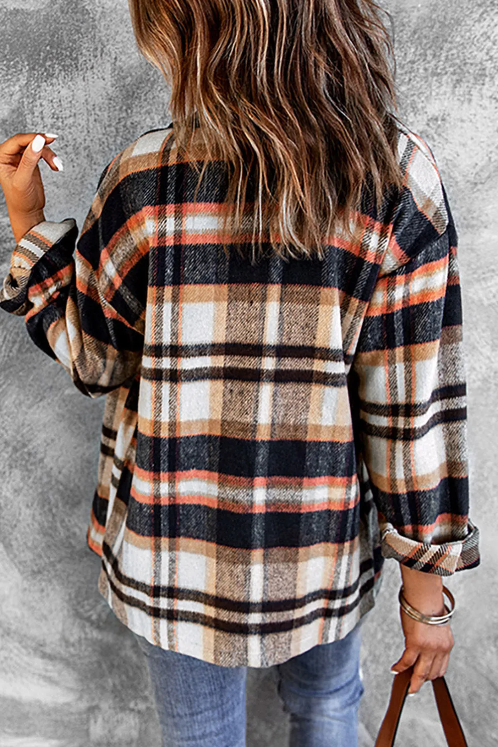 White Label Women's Plaid Flannel Shacket with Button Front and Pockets | 100% Polyester Shirt Jacket
