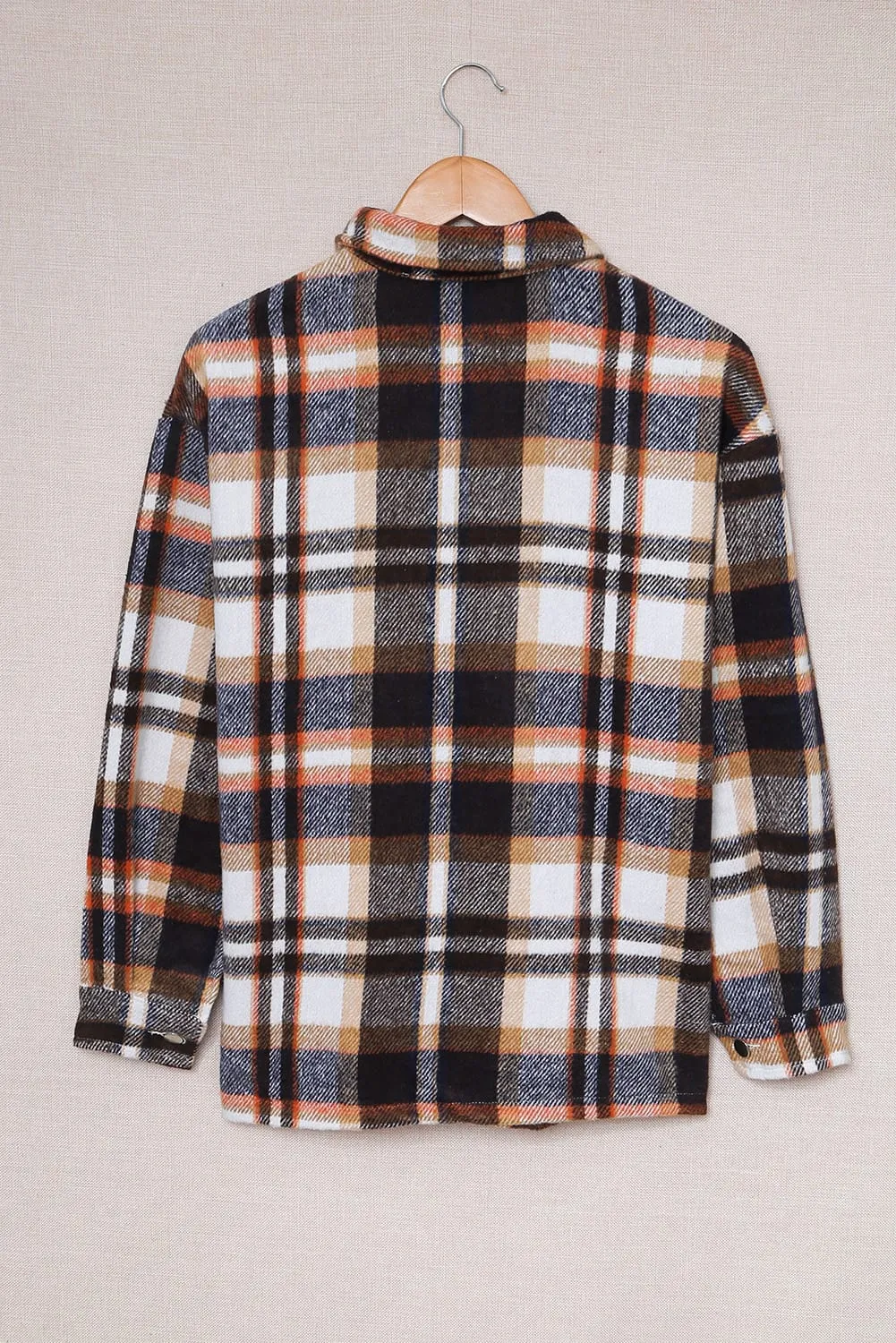 White Label Women's Plaid Flannel Shacket with Button Front and Pockets | 100% Polyester Shirt Jacket