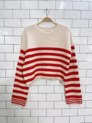 william rast wool-blend chunky knit stripe sweater