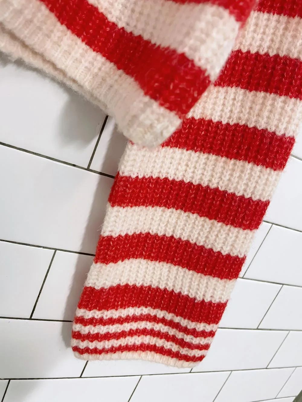 william rast wool-blend chunky knit stripe sweater