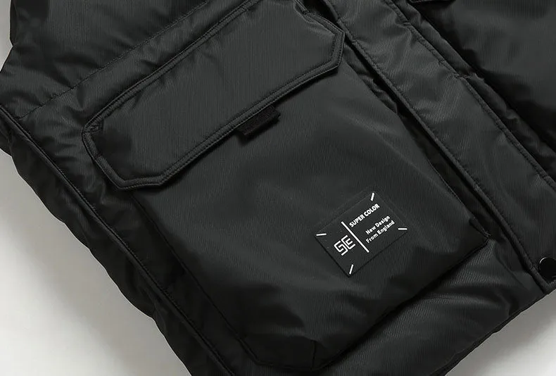 Windproof and Water-resistant Puffer Down Vest with Flap Pocket