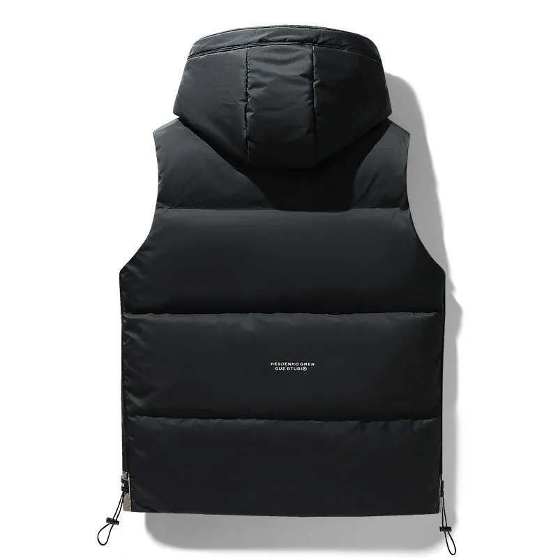 Windproof and Water-resistant Puffer Down Vest with Flap Pocket