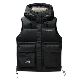 Windproof and Water-resistant Puffer Down Vest with Flap Pocket