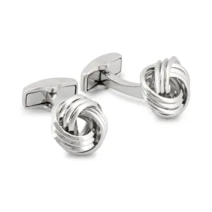 Wire Knot Rhodium-Plated Cufflinks