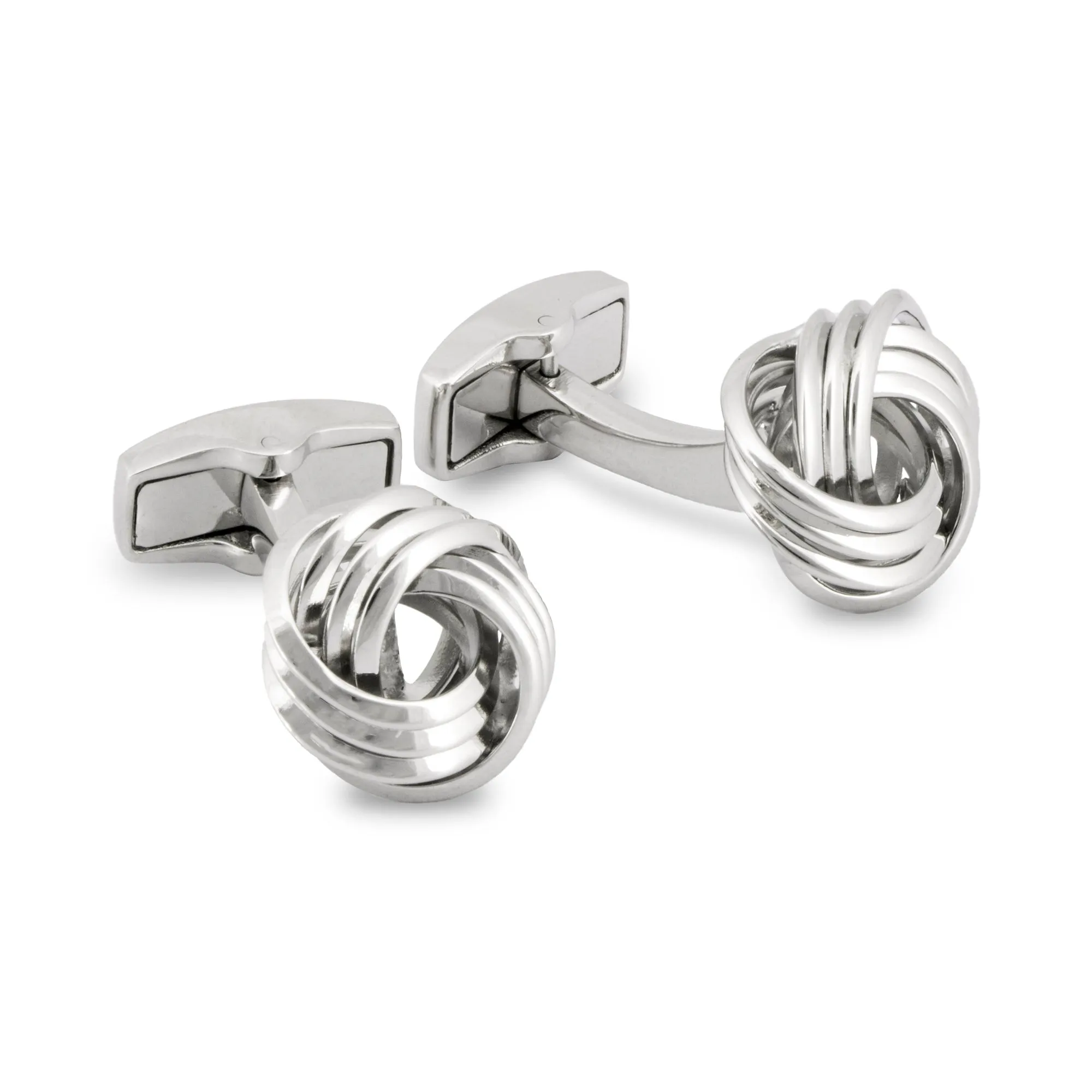 Wire Knot Rhodium-Plated Cufflinks